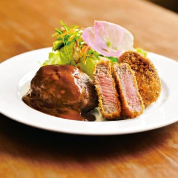 ハンバーグ&ポークヒレカツ